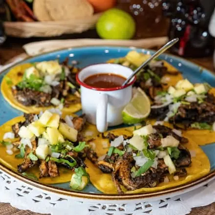 Dark pastor tacos